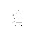 Maniglia Quadrata ad Incasso Arieni 222 Placca Quadra 59x59 mm