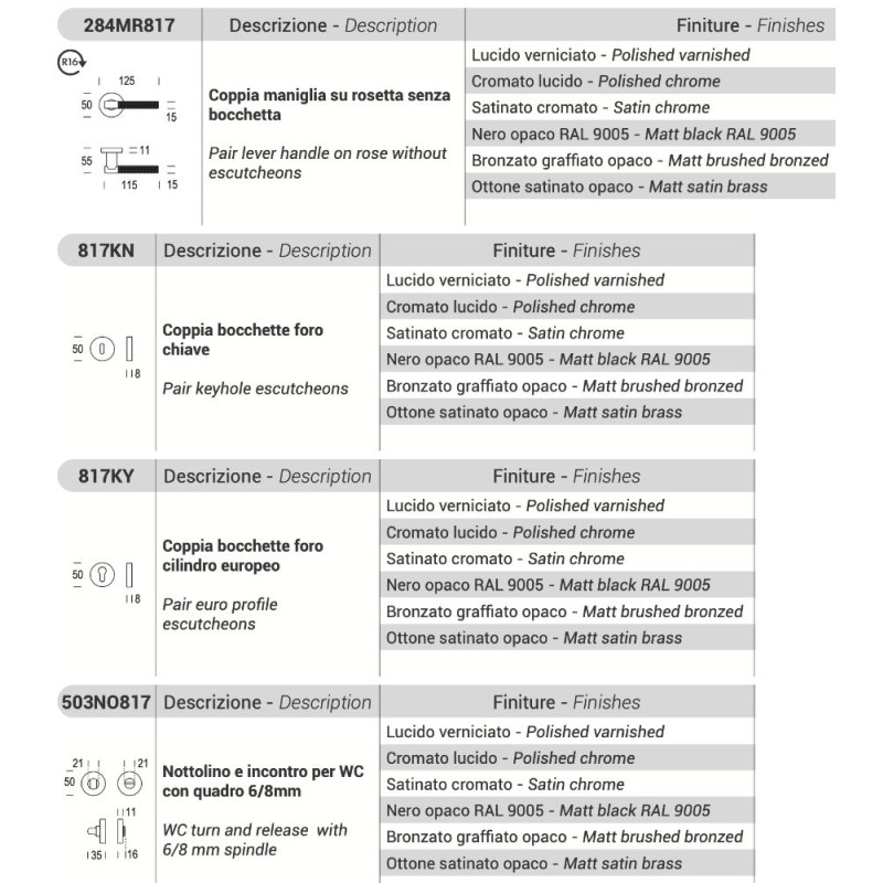 Maniglia Zaira Reguitti per Porta su Rosetta Rotonda