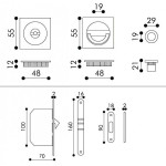 Maniglie Quadrate per Porte Scorrevoli Arieni 94/AT/Q Nicchie 55x55mm