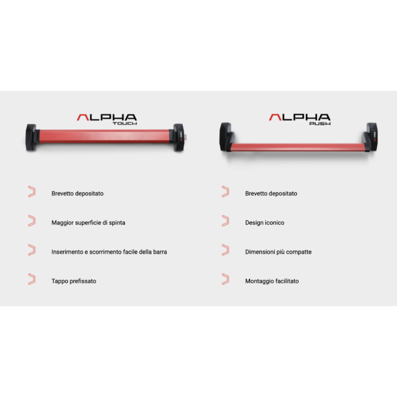 Maniglione Antipanico CISA ALPHA TOUCH o PUSH da Applicare