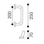 Maniglione Arieni Aba 770 Rosette a Vitare ø 50 Lunghezza 250 mm