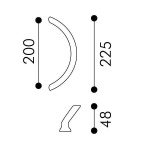 Maniglione per Porta Arieni Sliding 980 Zancato Senza Rosette