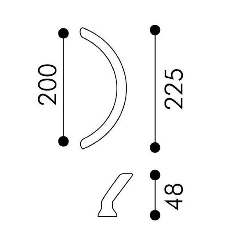 Maniglione per Porta Arieni Sliding 980 Zancato Senza Rosette