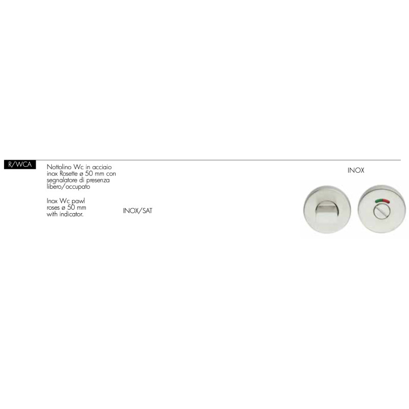 Nottolino WC in Acciaio Inox con Segnalatore Libero/Occupato Arieni R/WCA