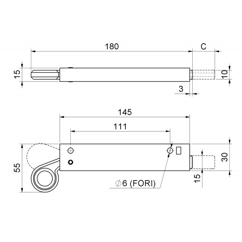 Paletto a Molla con Leva Ottone Cancello Battente Combiarialdo