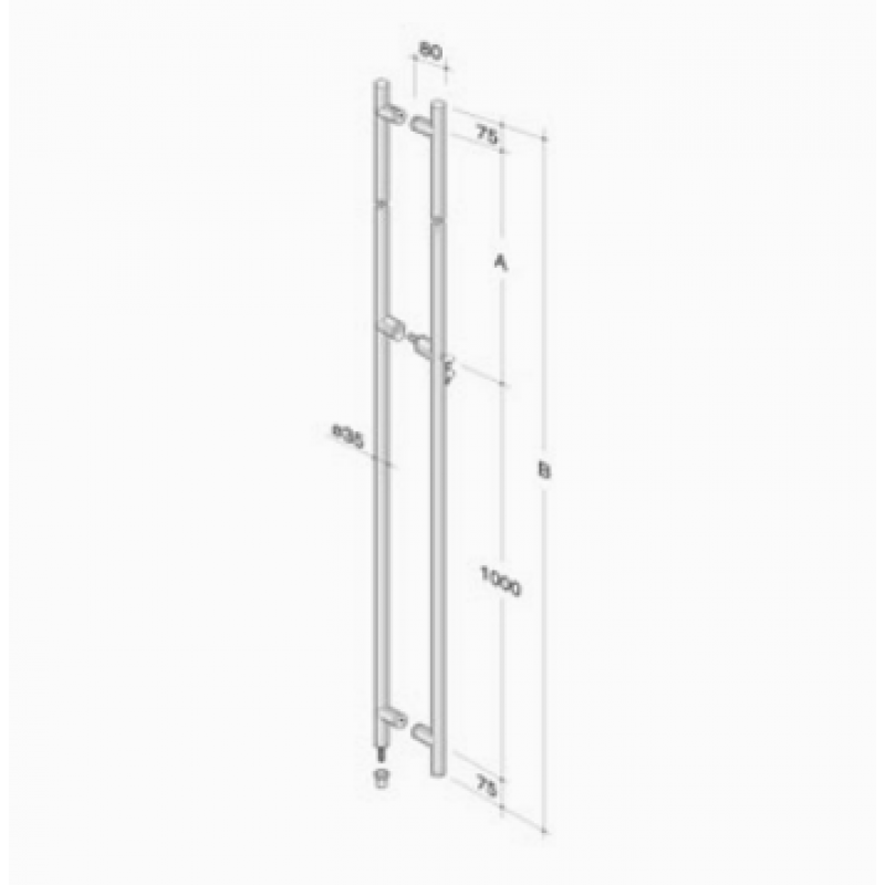 pba 200C-Y Maniglione in Acciaio Inox AISI 316L con Serratura Incorporata