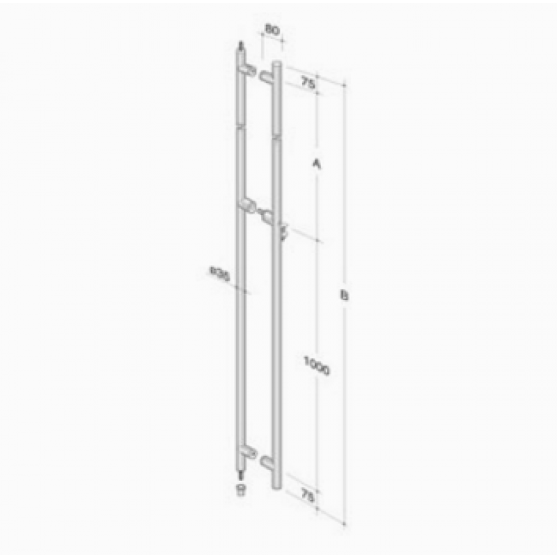 pba 200C-Y Maniglione in Acciaio Inox AISI 316L con Serratura Incorporata