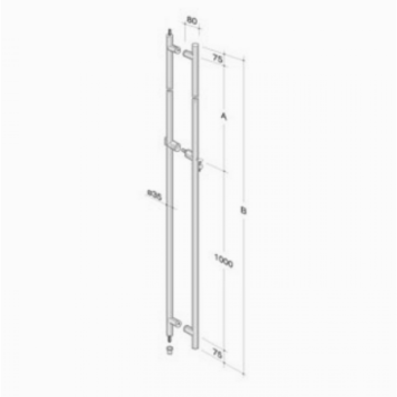 pba 200C-Y Maniglione in Acciaio Inox AISI 316L con Serratura Incorporata