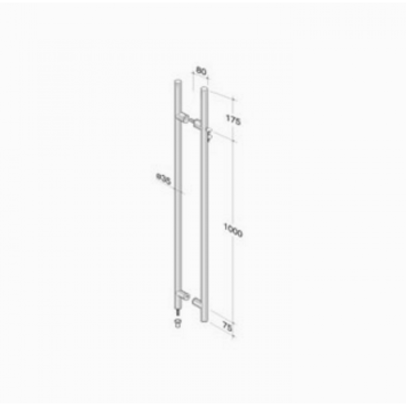 pba 200C-Y Maniglione in Acciaio Inox AISI 316L con Serratura Incorporata