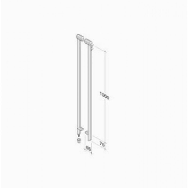 pba 200C-YE Maniglione in Acciaio Inox AISI 316L con Serratura Incorporata