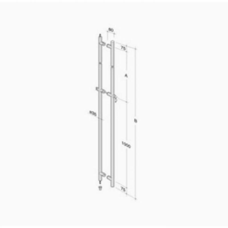 pba 200C Maniglione in Acciaio Inox AISI 316L con Serratura Incorporata