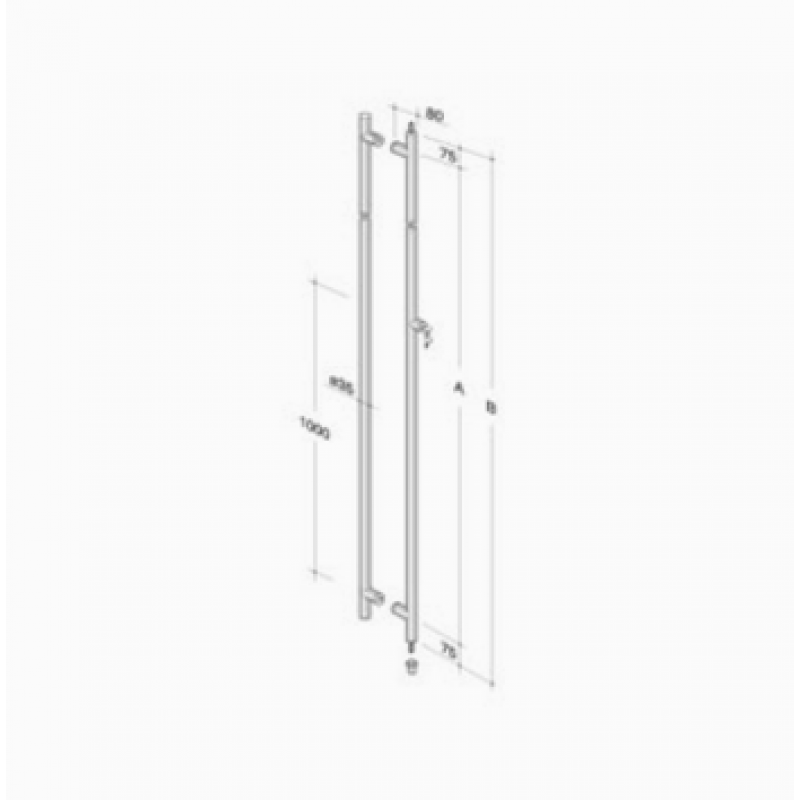 pba 200C Maniglione in Acciaio Inox AISI 316L con Serratura Incorporata