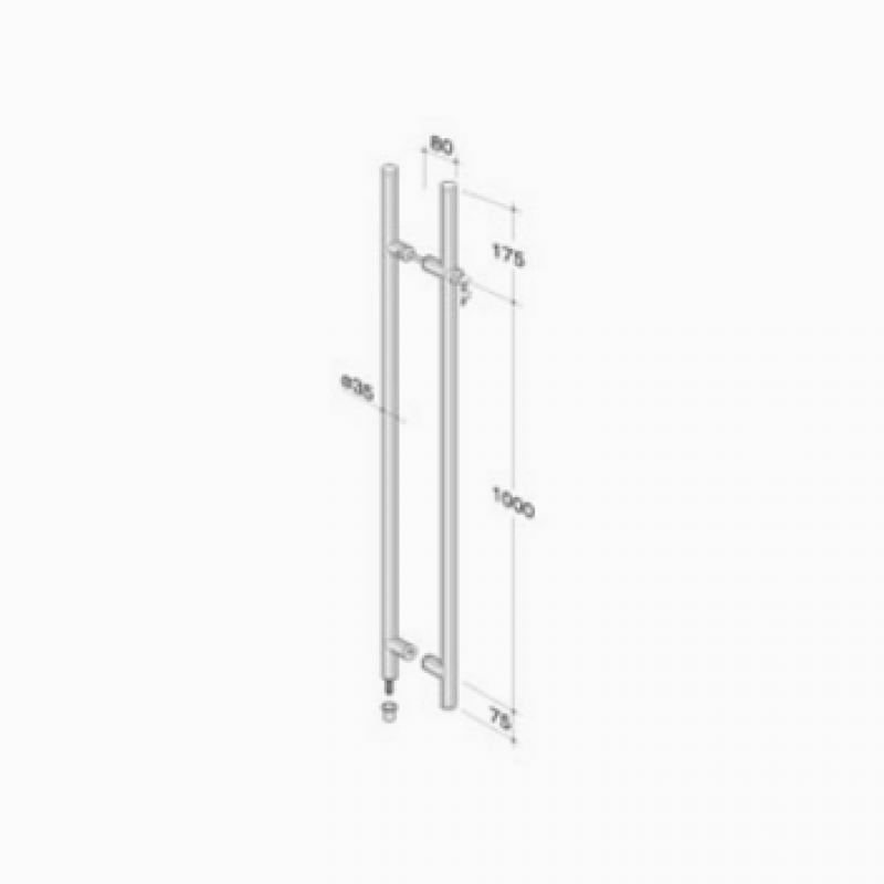 pba 200C Maniglione in Acciaio Inox AISI 316L con Serratura Incorporata