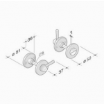 pba 2032 Coppia di Chiusini WC in Acciaio Inox AISI 316L