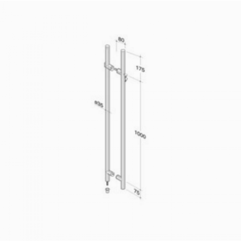 pba K-LOCK ALUMINIUM Maniglione Acciaio Inox AISI 316L con Serratura Incorporata