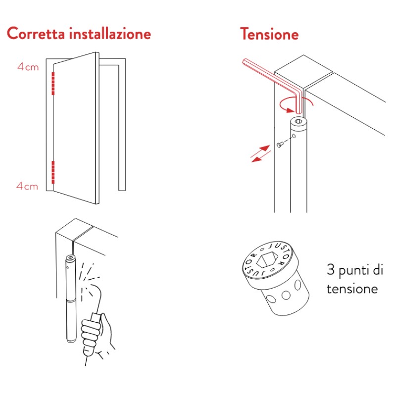 Perno a Goccia con Rondella Justor PG 120 180 240