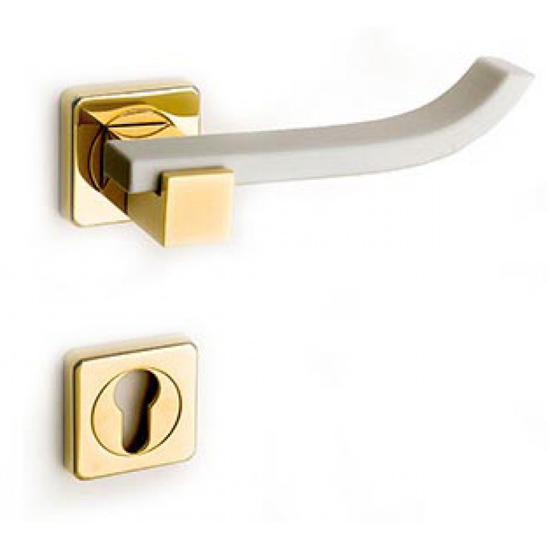 Plus Up Corian White Maniglia su Rosetta Quadrata Fashion PFS Pasini