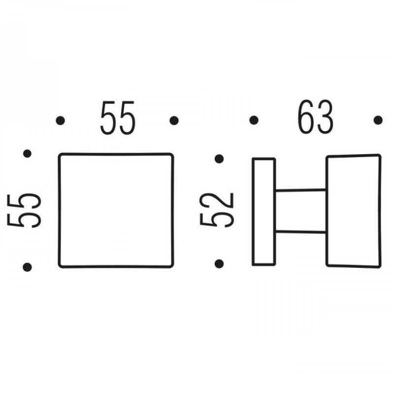 Pomolo per Porta Fisso ONE Q MOOD COLOMBO Rosetta Quadra 52x52mm