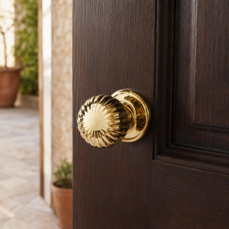 Pomolo per Porta Margherita Arieni 127 ø70 mm in Ottone