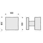 Pomolo per Porta Quadro Arieni 906 60x60 mm Rosetta 50x50 mm