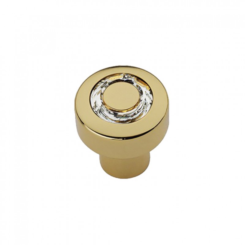 Pomolo Mobile Linea Calì Cosmic Crystal OZ con Swarowski Oro Zecchino