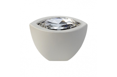 Pomolo Mobile Linea Calì Crystal Elipse Crystal con Swarowski® Bianco Opaco