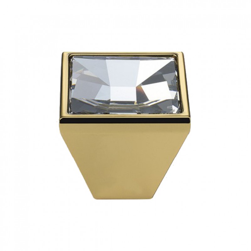 Pomolo Mobile Linea Calì Mirror PB con Cristalli Swarowski® Oro Zecchino