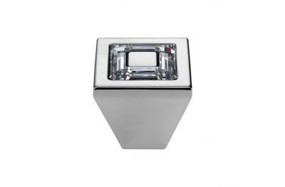 Pomolo Mobile Linea Calì Ring Crystal PB con Cristalli Swarowski® Cromo Lucido