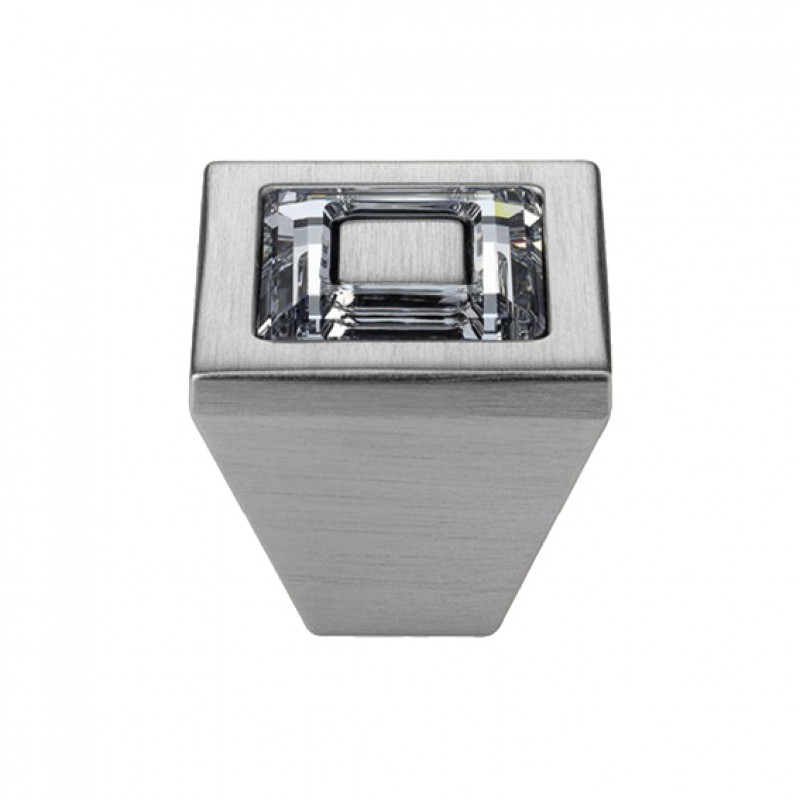 Pomolo Mobile Linea Calì Ring Crystal PB con Cristalli Swarowski® Cromo Satinato