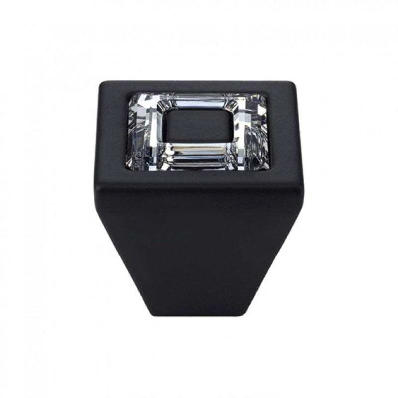Pomolo Mobile Linea Calì Ring Crystal PB con Cristalli Swarowski® Nero Opaco