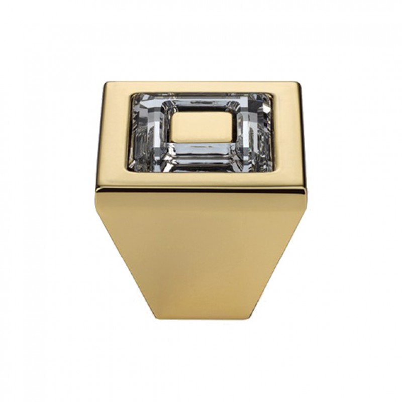 Pomolo Mobile Linea Calì Ring Crystal PB con Cristalli Swarowski® Oro Zecchino