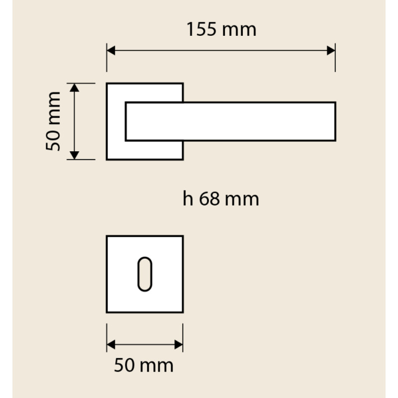 Prisma Linea Calì Maniglia per Porta Impugnatura Forma Romboidale