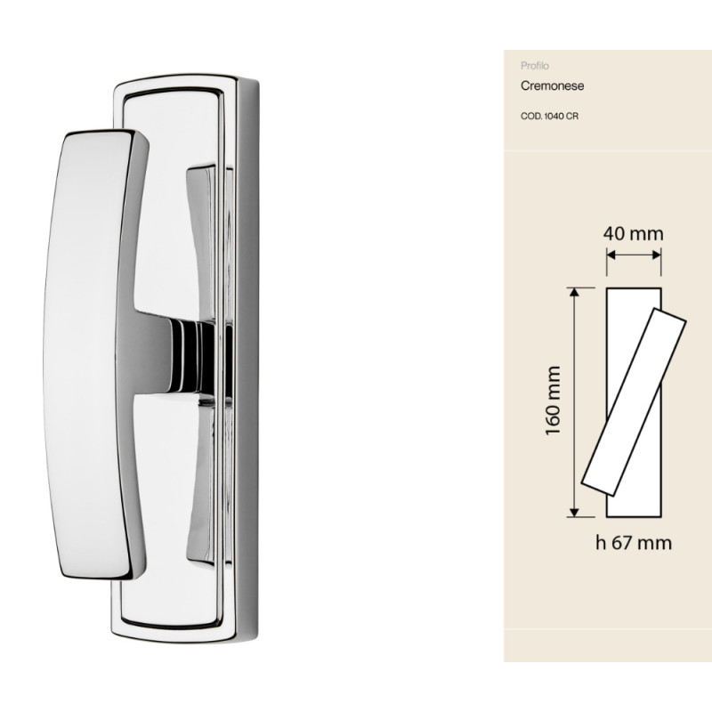 Profilo Linea Calì - Maniglia Cremonese per Finestra in Ottone