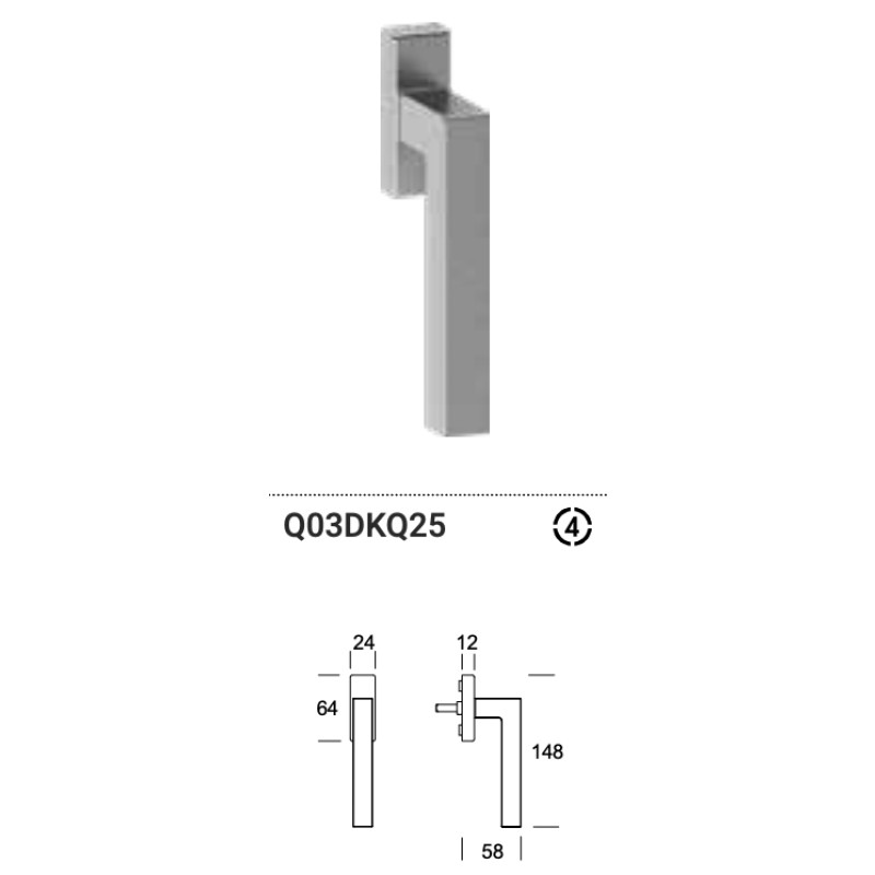 Reguitti Genève Q03 / 9QM Maniglia per Finestra DK