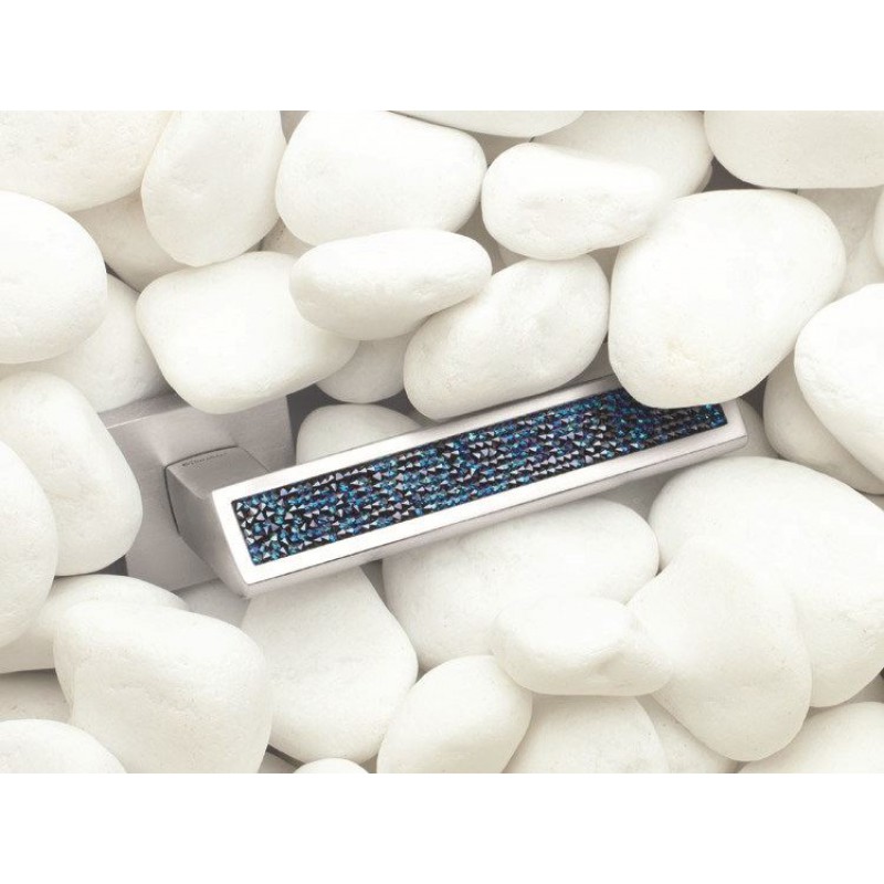 Riflesso Blue Rocks Maniglia per Porta su Rosetta Linea Calì Crystal
