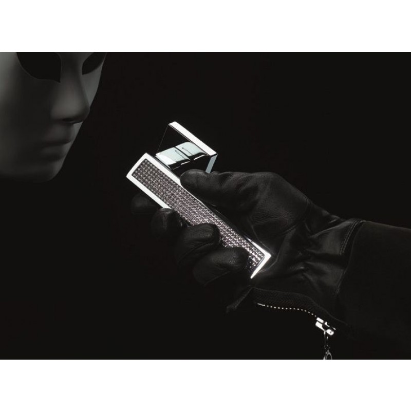 Riflesso Mesh Cromo Lucido Maniglia per Porta su Rosetta Linea Calì Crystal