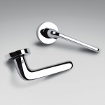 Roboquattro Cromo Lucido Maniglia per Porta su Rosetta Liscia Senza Spigoli by Colombo Design