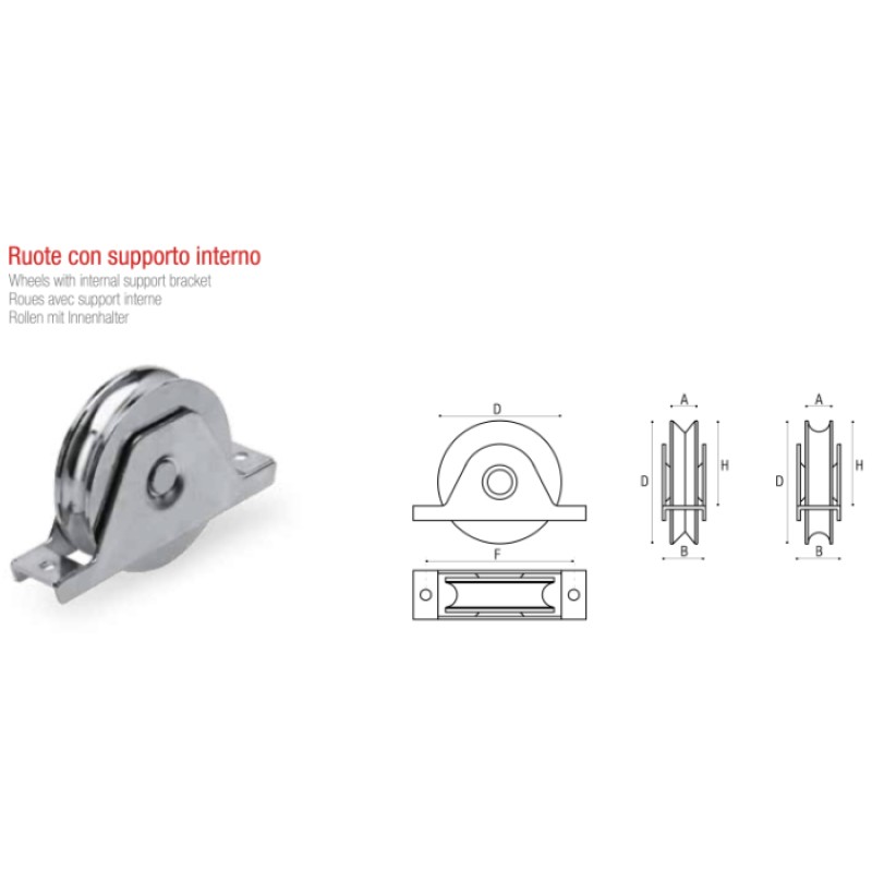 Ruota con Supporto Interno per Cancello Scorrevole Adem