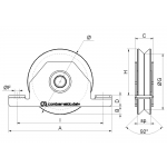 Ruota 1 Cuscinetto Gola V Supporto Interno Cancello Scorrevole Combiarialdo