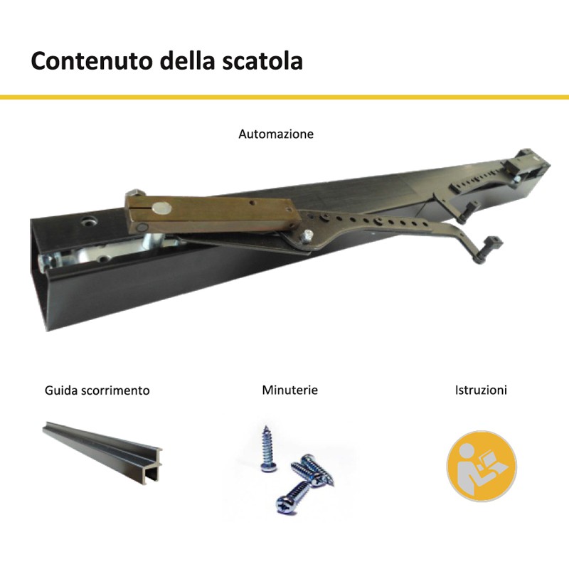 S TEL Doppia Anta 115-150cm 230Vac Chiaroscuro a Braccio per Persiane a Battente