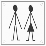 Segnaletica per Bagni WC pba 2045 in Acciaio Inox AISI 316L