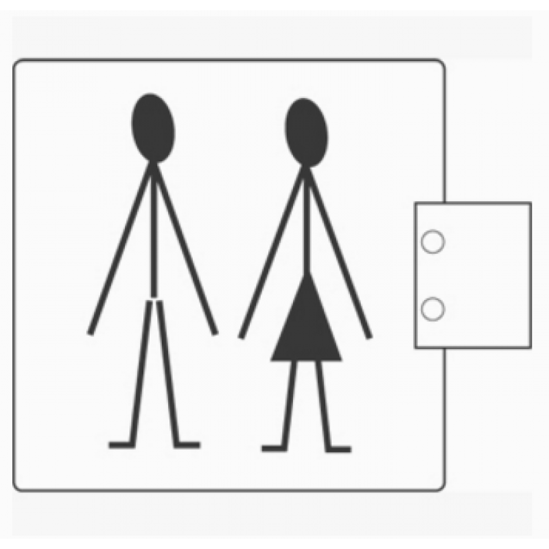 Segnaletica per Bagni WC pba 2045 in Acciaio Inox AISI 316L