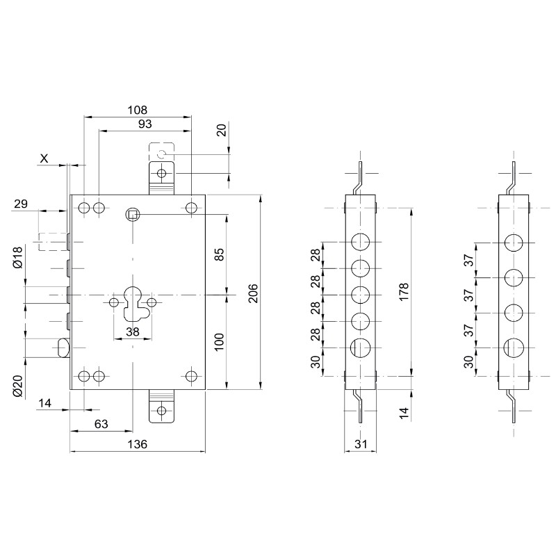 Serratura SL128/60 Cipierre Softlock Entrata 60 per Porte Blindate