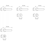 Shell Mesh Cromo Satinato Maniglia per Porta su Rosetta Linea Calì Crystal