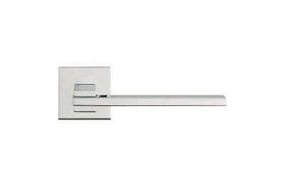 Slim Cromo Lucido Maniglia per Porta su Rosetta con Montaggio Ultrarapido Click-Clack Linea Calì Design