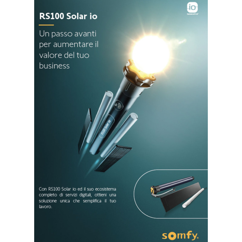 Somfy RS100 Solar io Motore Tapparella Fotovoltaica Solare
