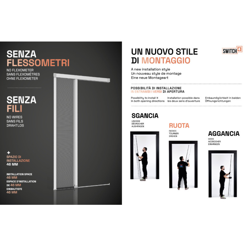 Switch4 PRIMED Zanzariera Avvolgente Laterale per Porta