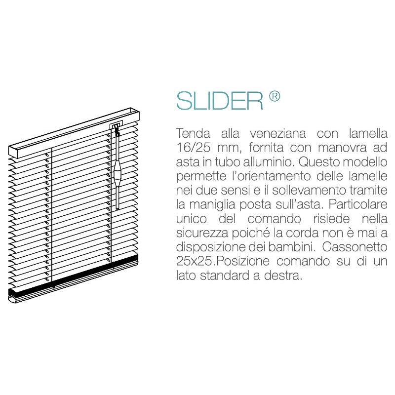 Tenda Veneziana su Misura con Comando Slider 25mm Alluminio