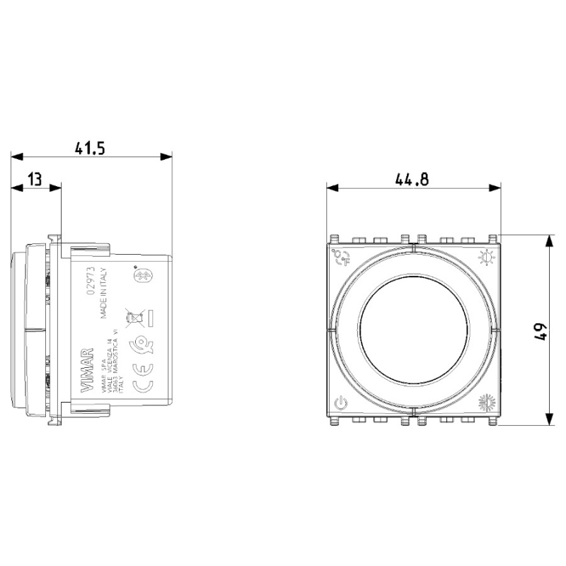 Termostato Rotella Connesso IoT 2 Moduli Vimar