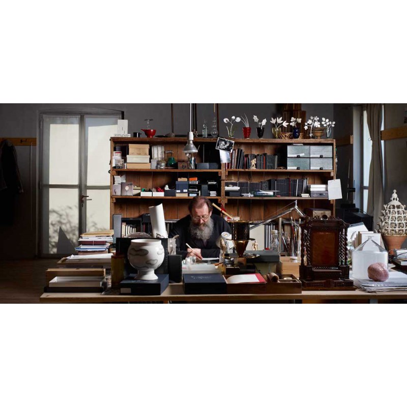 Tool Cromo Satinato Maniglia per Porta su Rosetta dell'Architetto Michele De Lucchi per Colombo Design